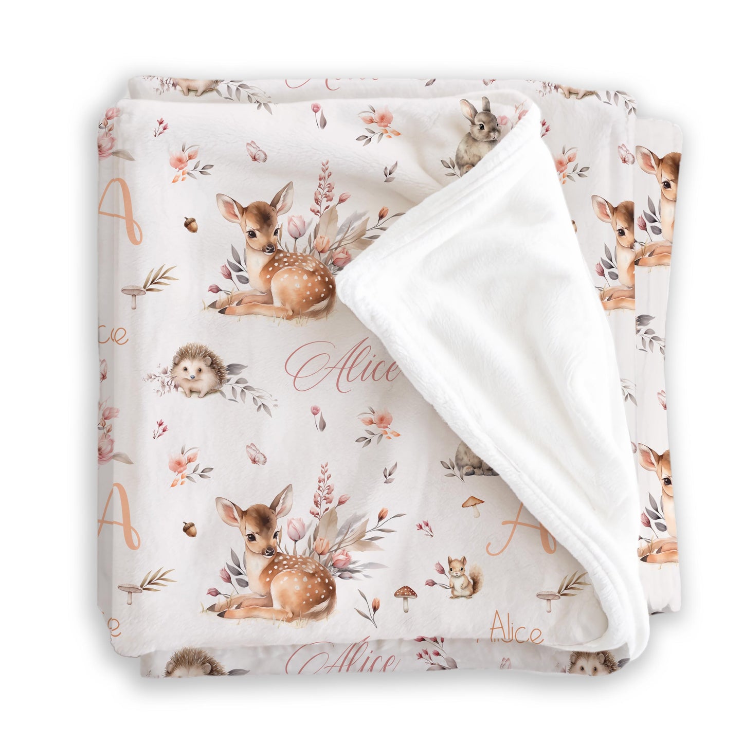 Doudou squish personnalisée | Forêt Rosée prénom répétitif