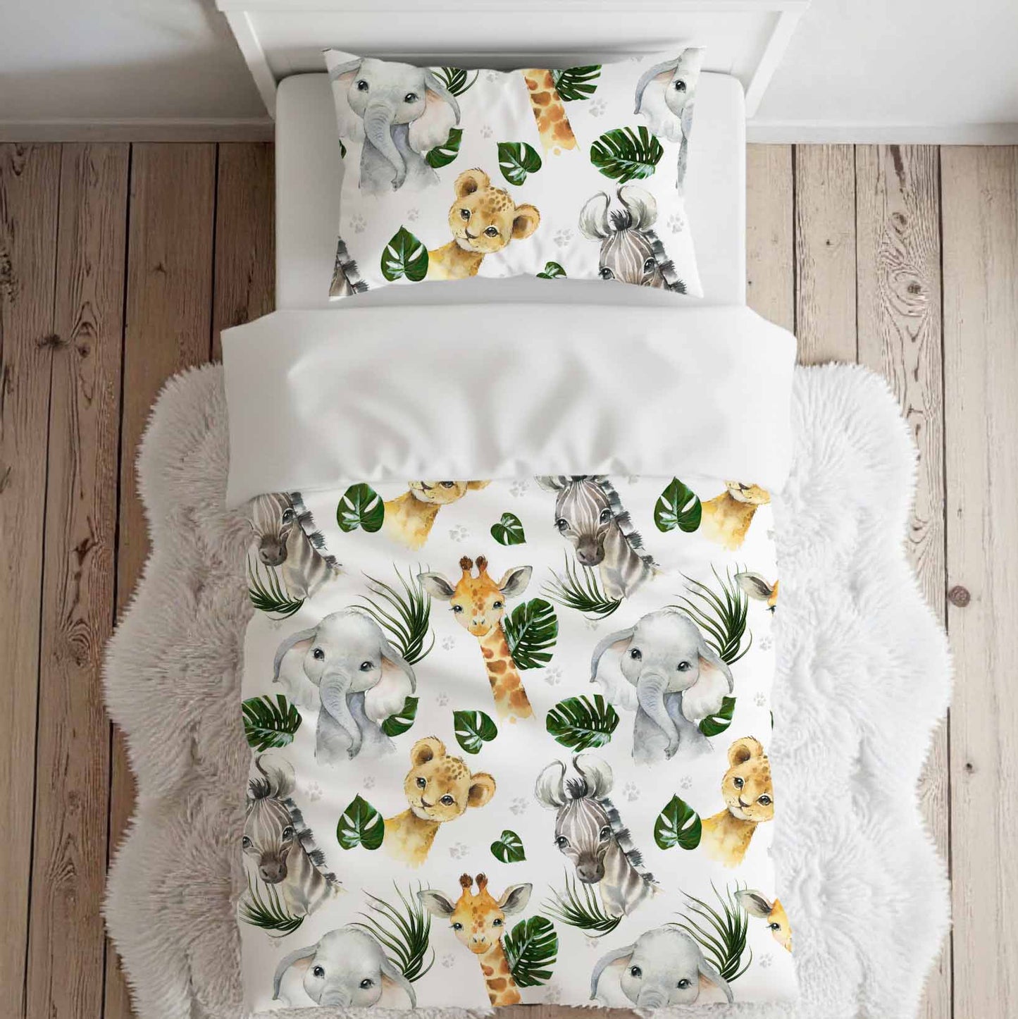 Literie pour lit simple | Petits Animaux d'Afrique gros motif
