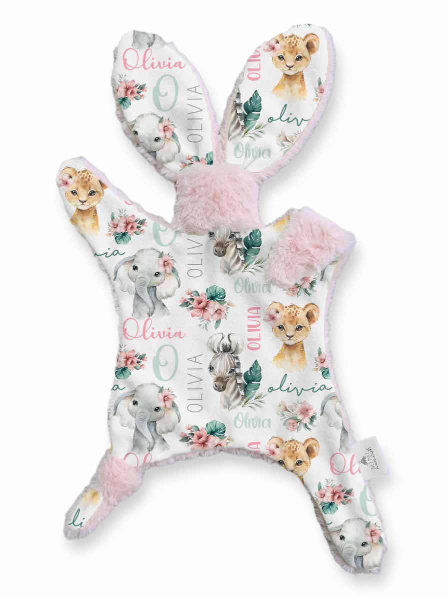 Lapinou personnalisé | Floral safari prénom répétitif