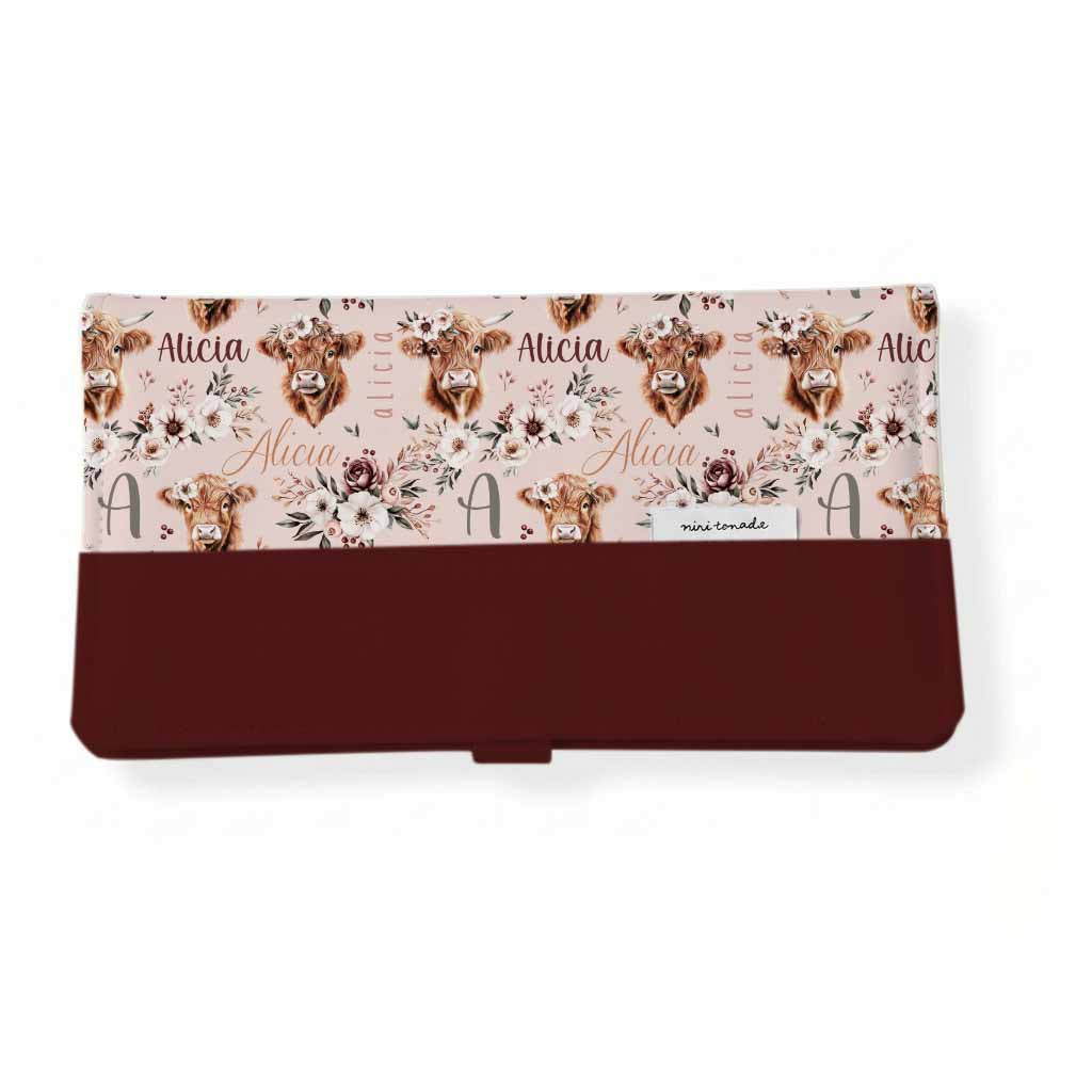 Protège-carnet de santé | Vache mille et une fleurs prénom répétitif