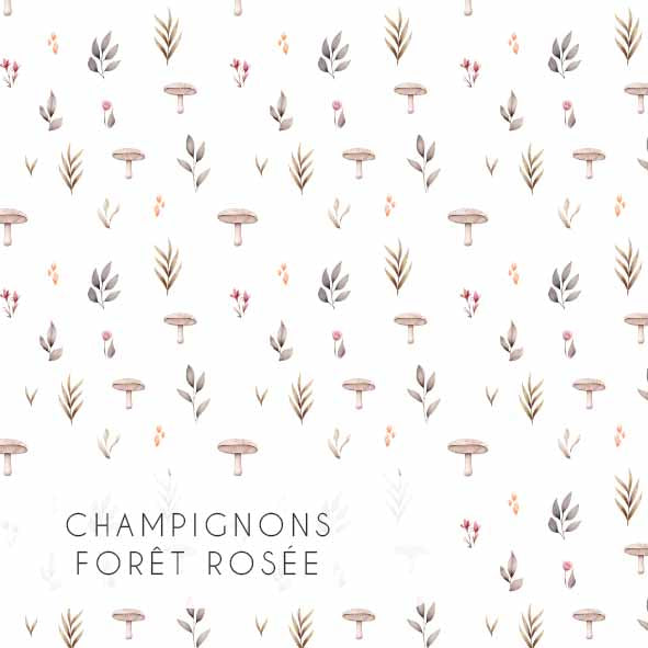 Housse pour matelas à langer | Champignons Forêt Rosée