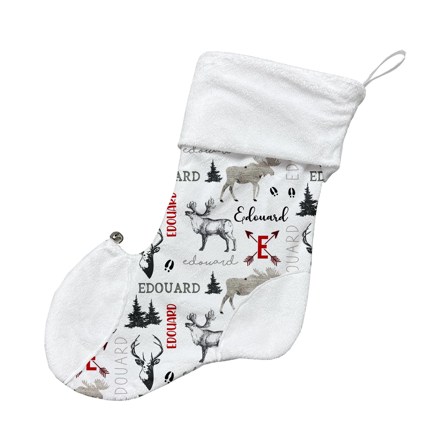 Bas de Noël | Chevreuils Lumberjack prénom répétitif