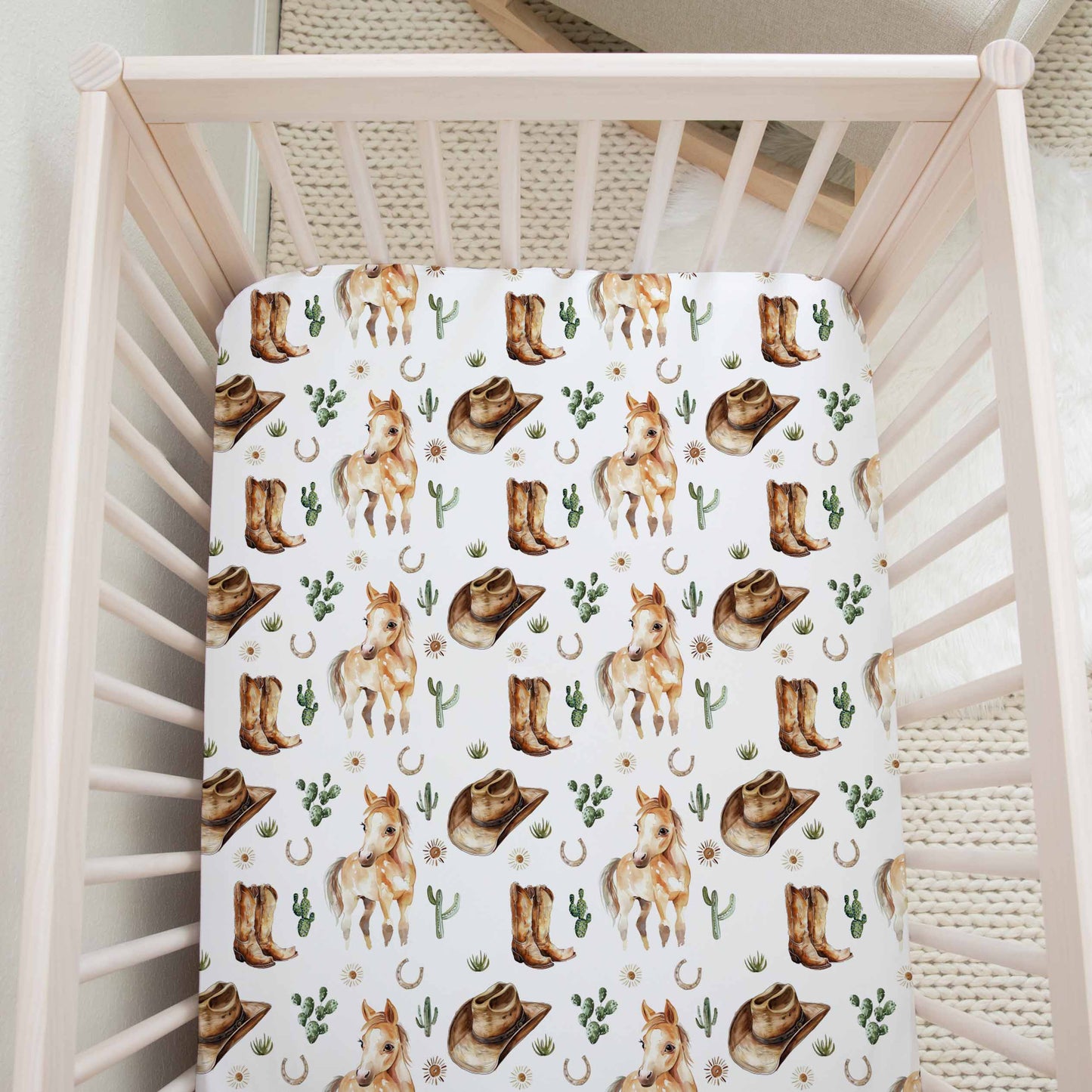 Drap contour pour bassinette | Country Cheval et Cactus