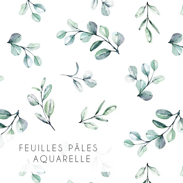 Housse de matelas à langer | Feuilles Pâle Aquarelle