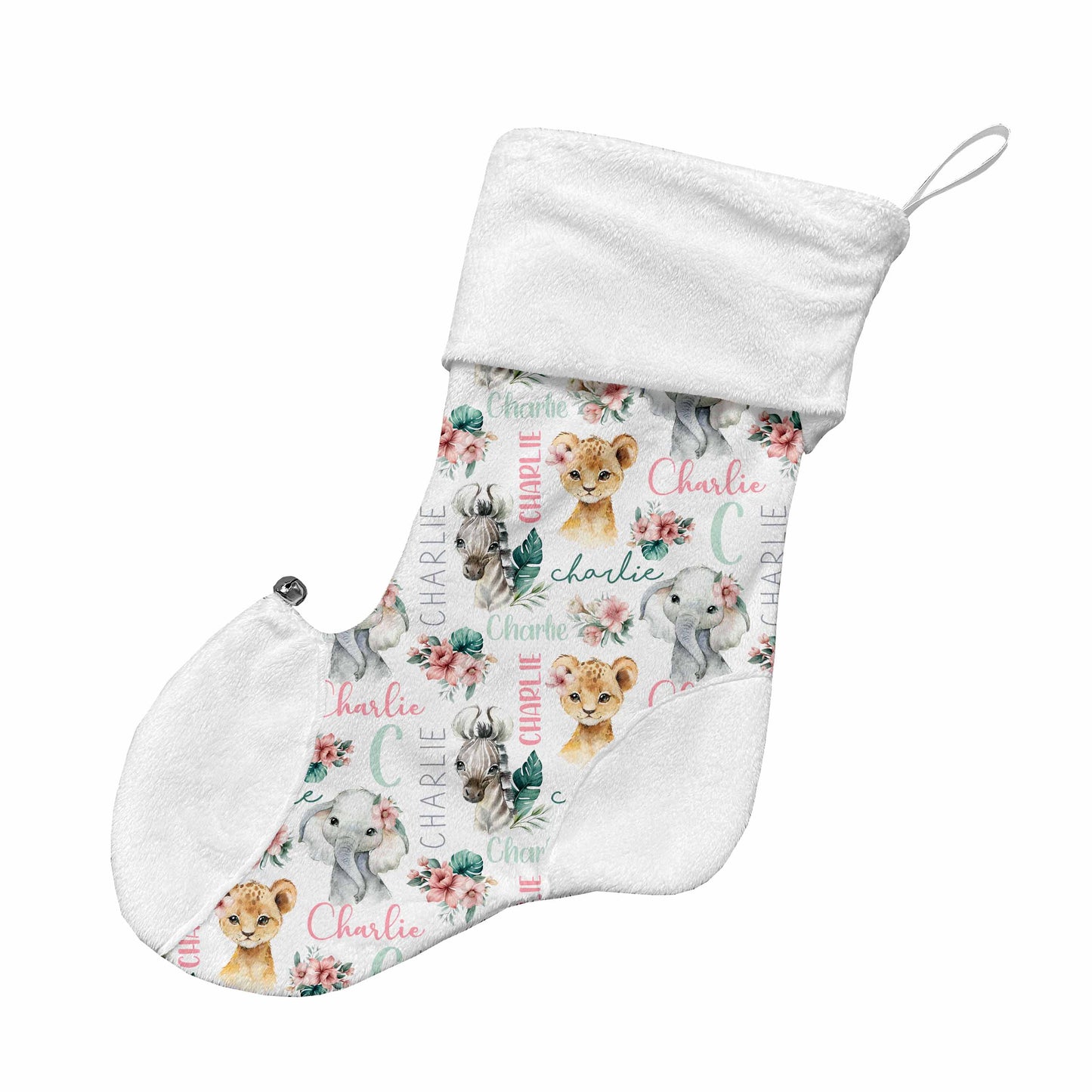 Bas de Noël | Floral Safari prénom répétitif