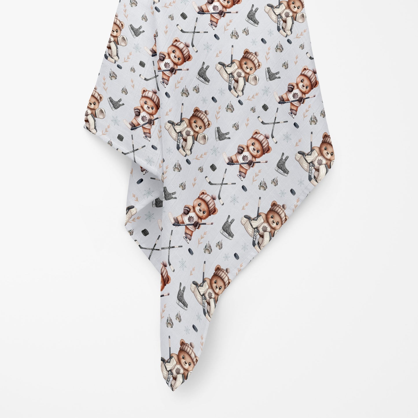 Couverture en mousseline de bambou | Ourson Hockeyeur