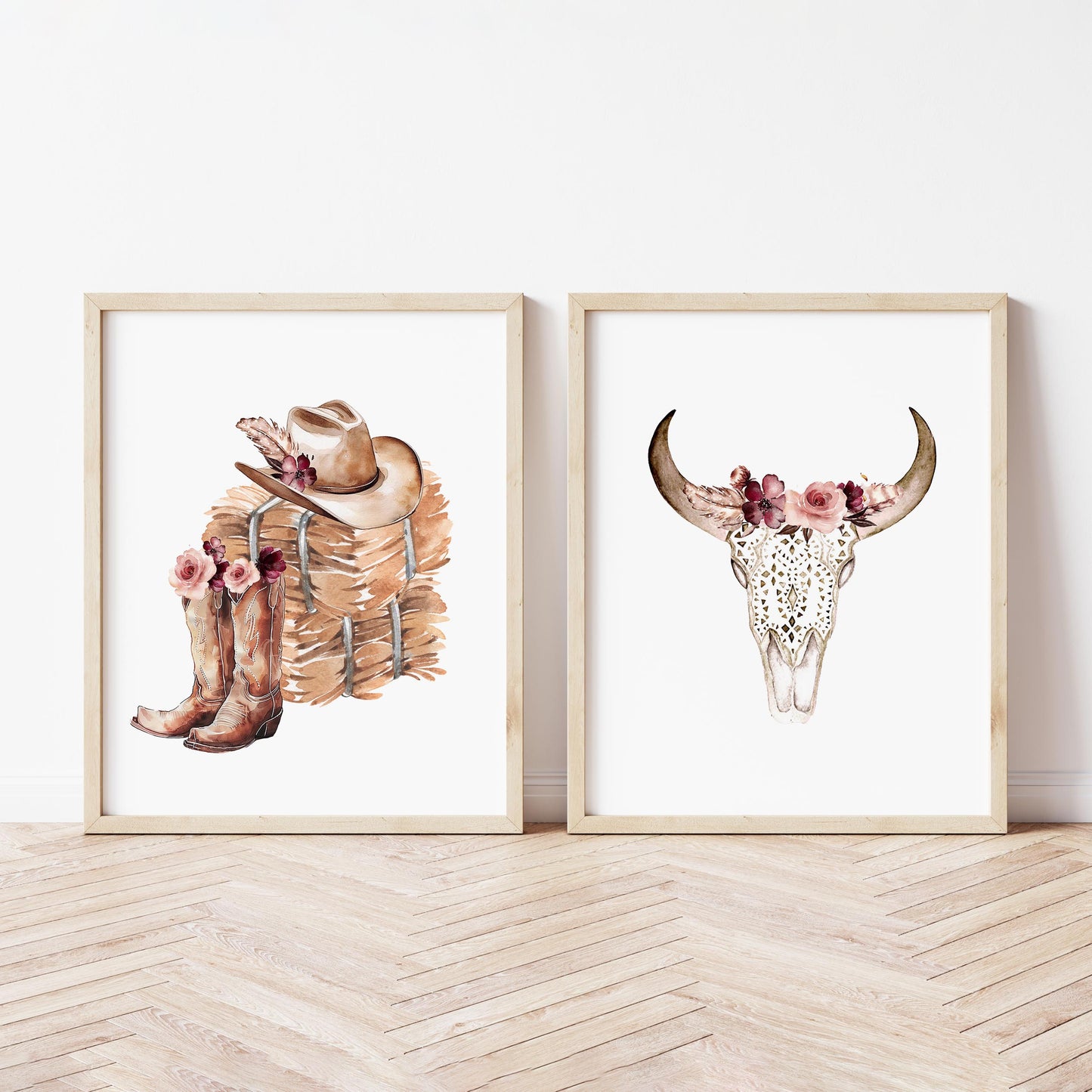 Ensemble de deux affiches numériques | Country Petite Nature et crâne