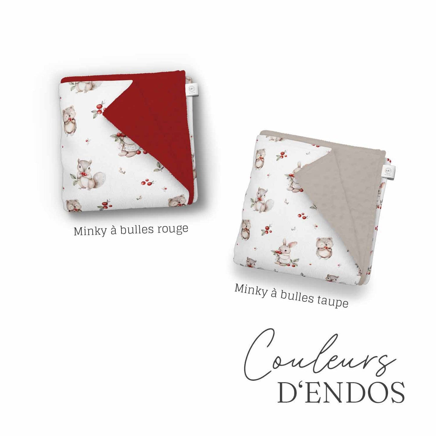 Couverture en minky | Canneberges et petites pattes