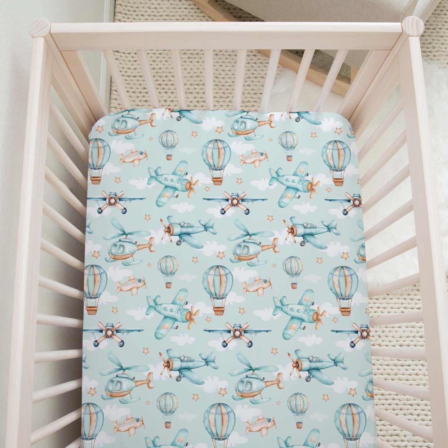 Drap contour pour bassinette | Aventures dans les airs