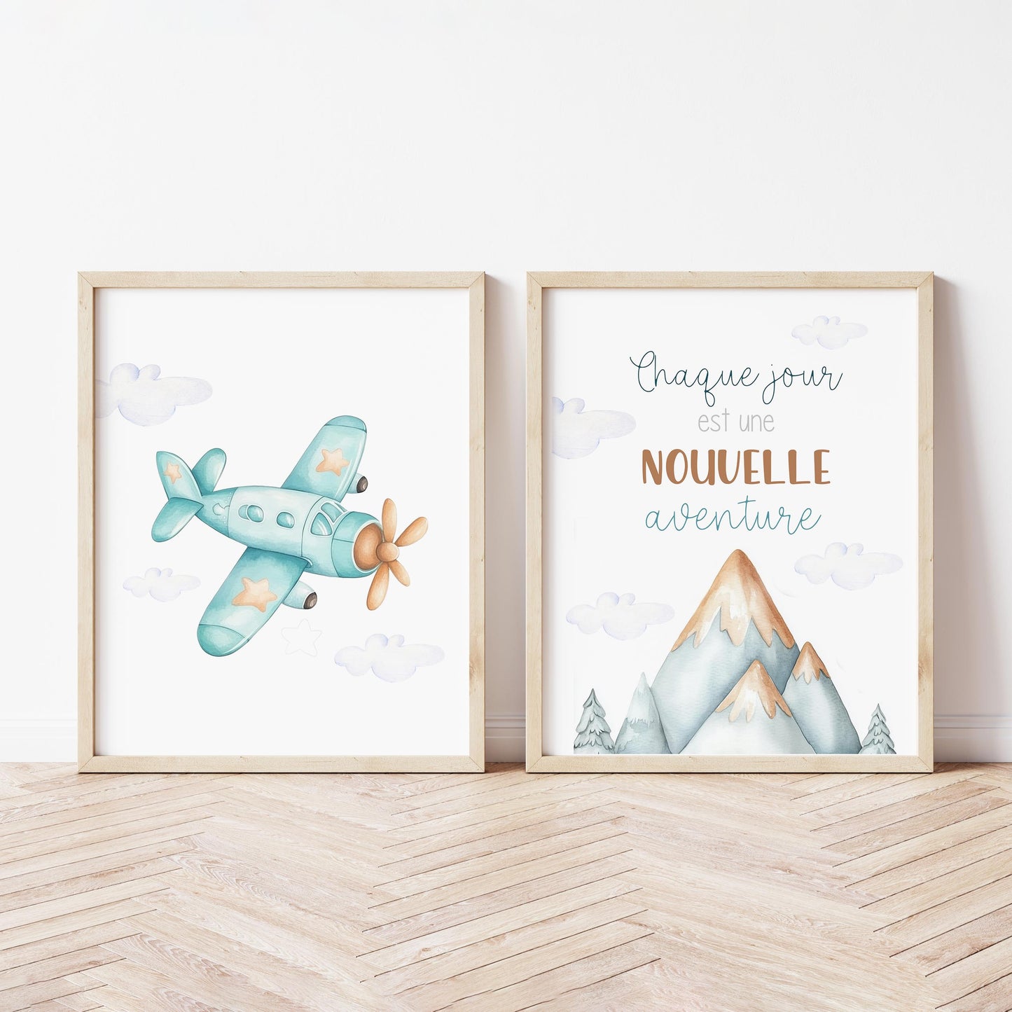 Ensemble de deux affiches numériques | Aventures dans les airs