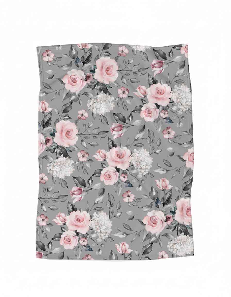 Doudou en minky | Fleurs grises