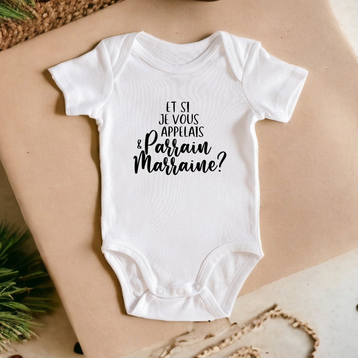 Cache-couche demande de parrain et marraine | Parrain et Marraine texte seulement