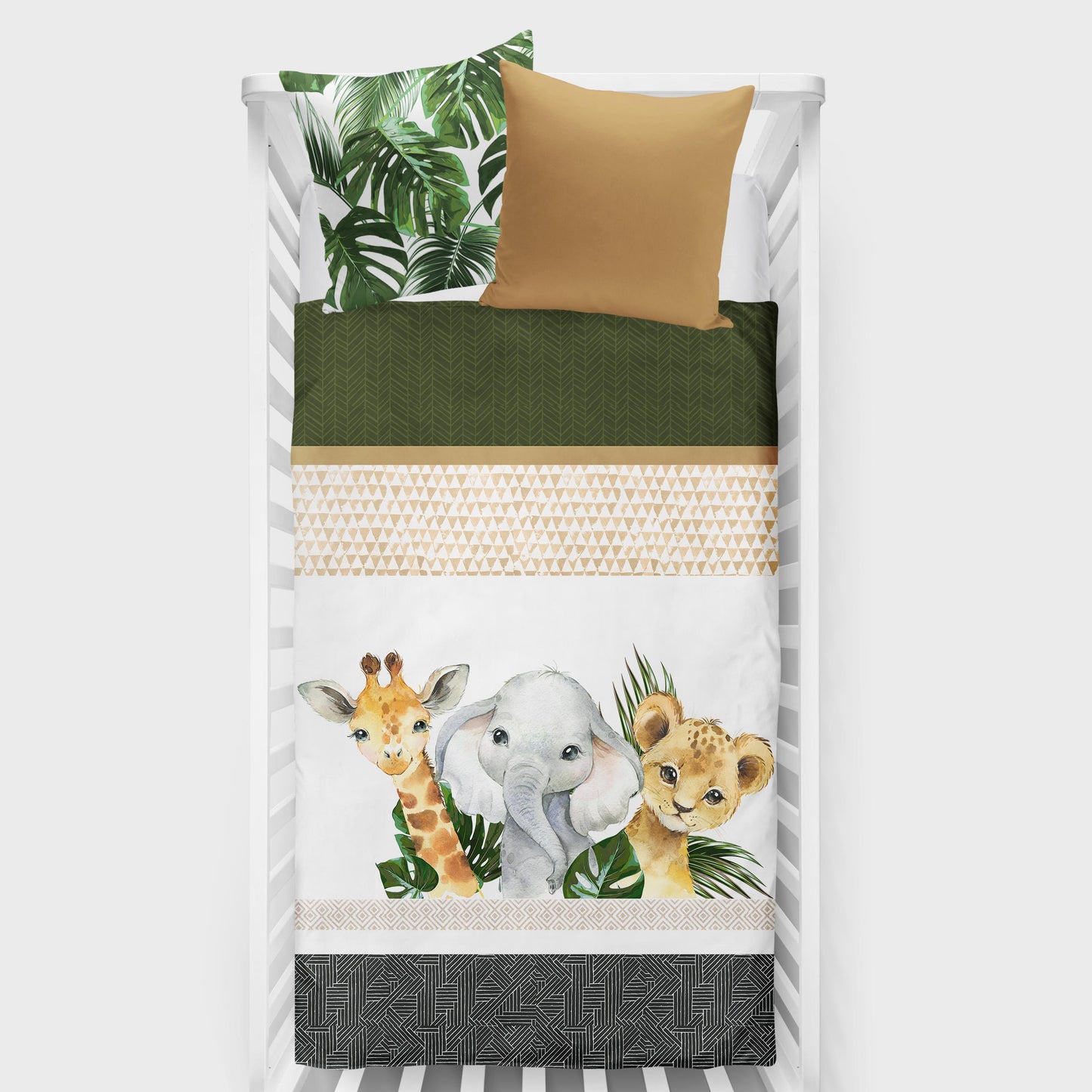 Couverture en minky | Safari Jungle Trio d'animaux en panneau