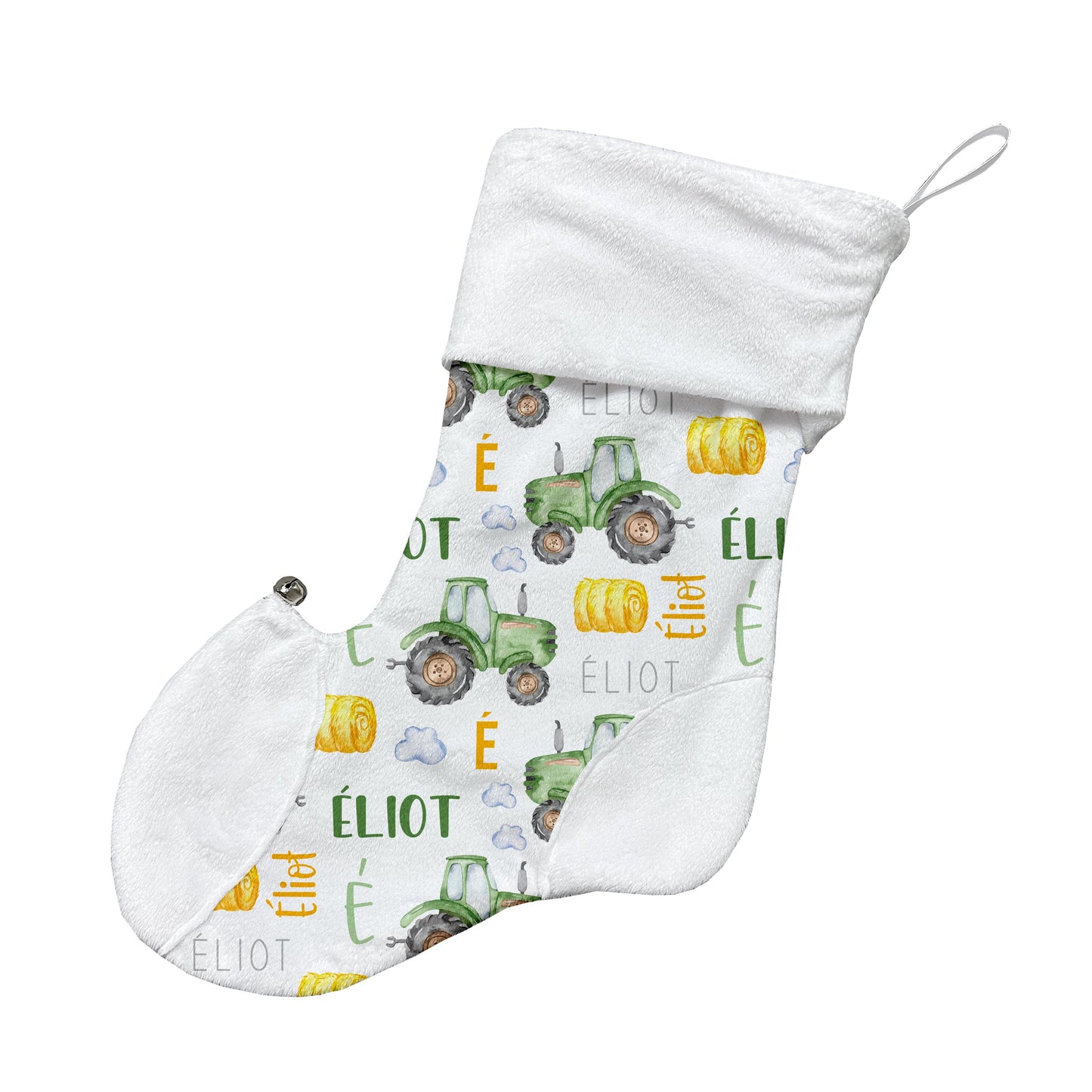 Bas de Noël | Tracteurs Verts prénom répétitif