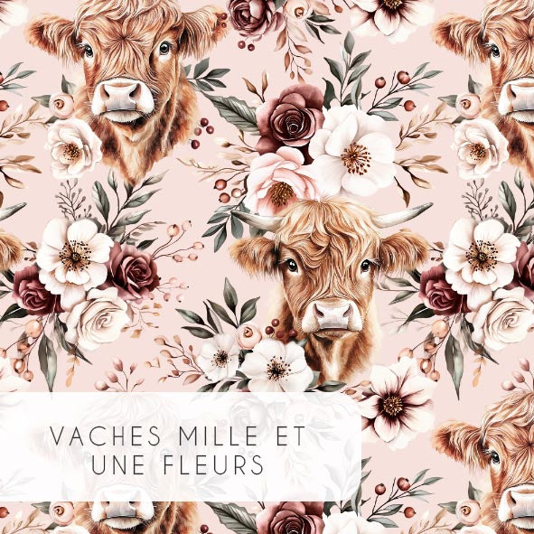 Couverture en minky | Vaches Mille et une fleurs