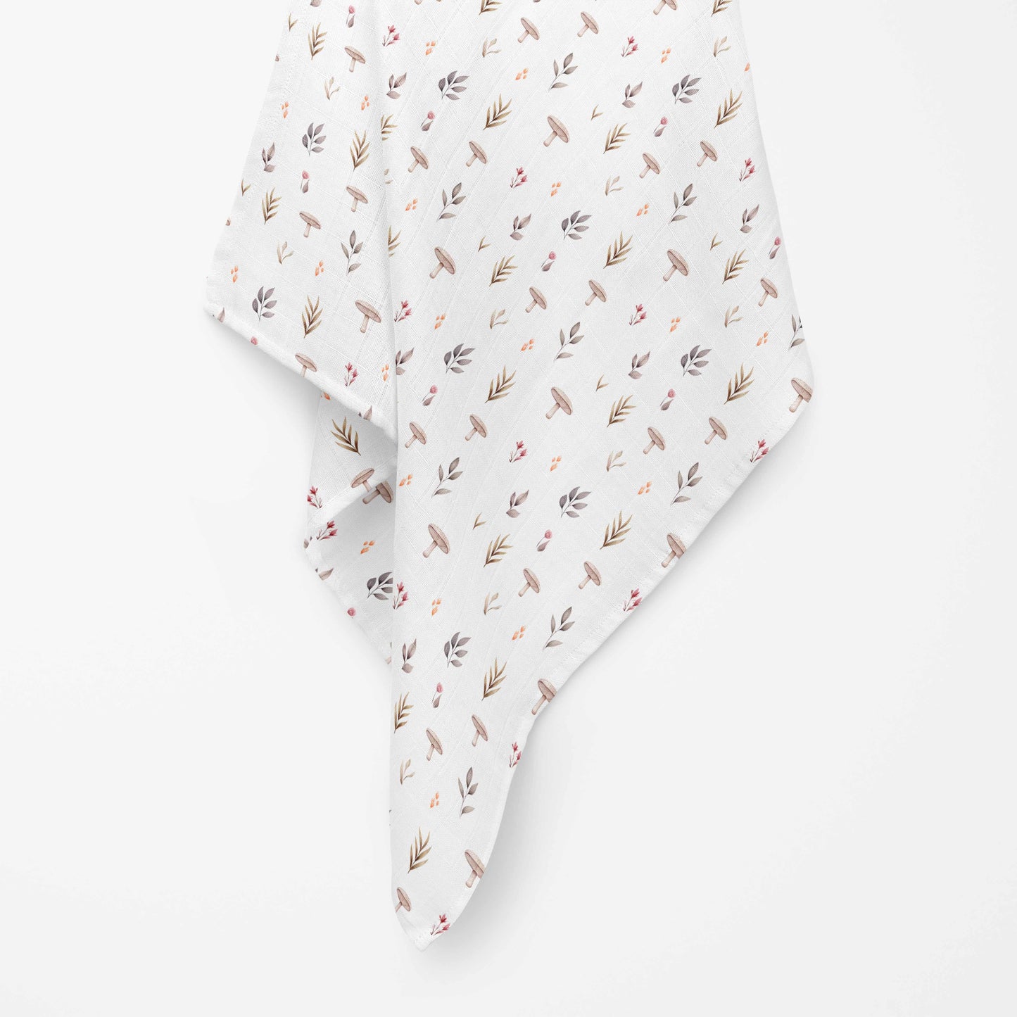 Couverture en mousseline de bambou | Champignon Forêt Rosée