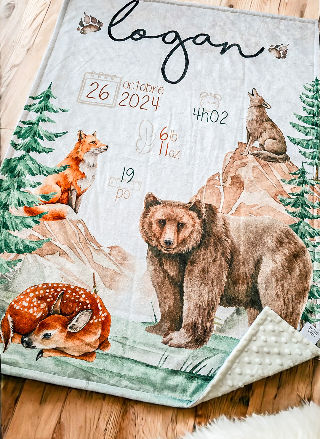 Couverture en minky personnalisée | Animaux Montana