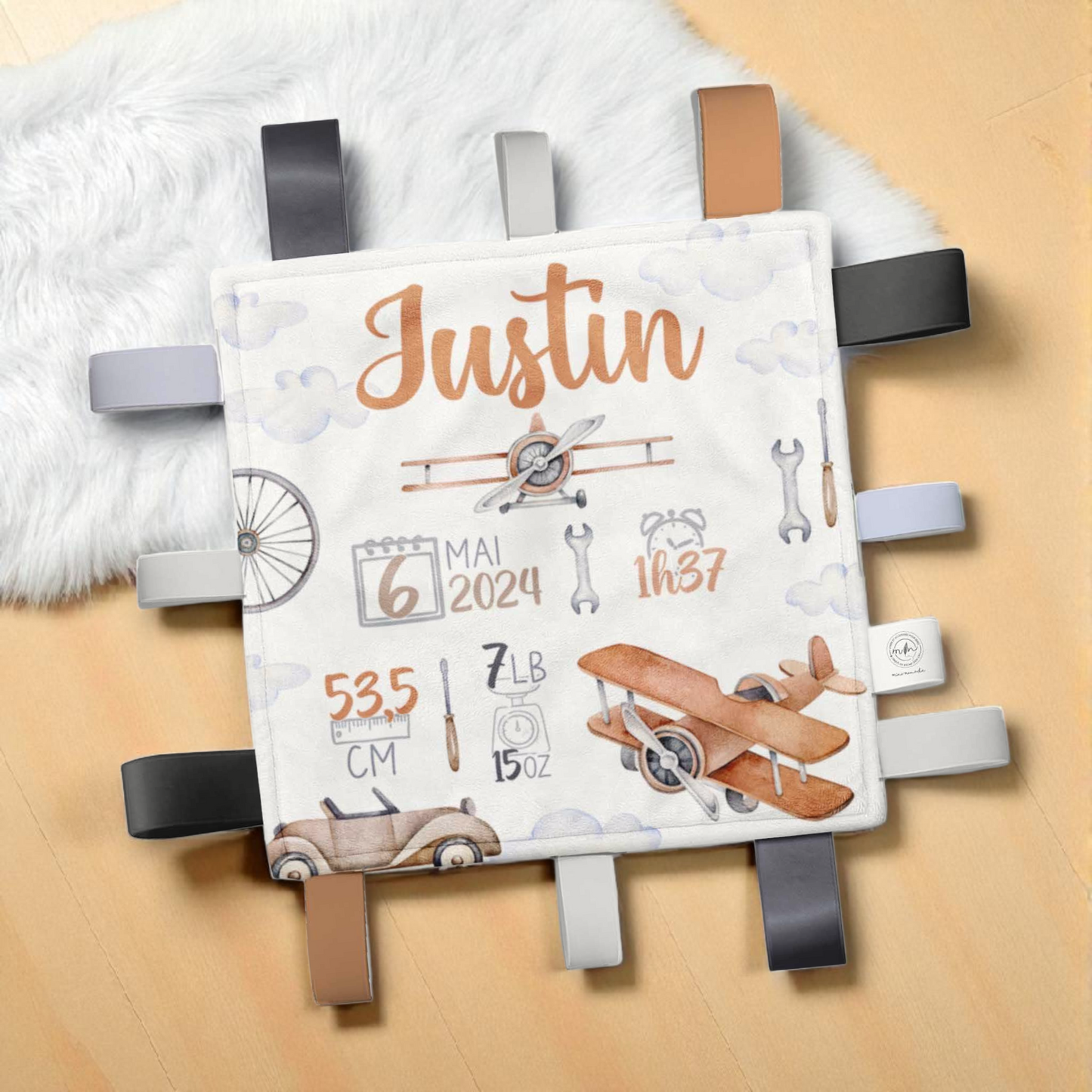 Doudou-étiquettes personnalisée | Aéroport