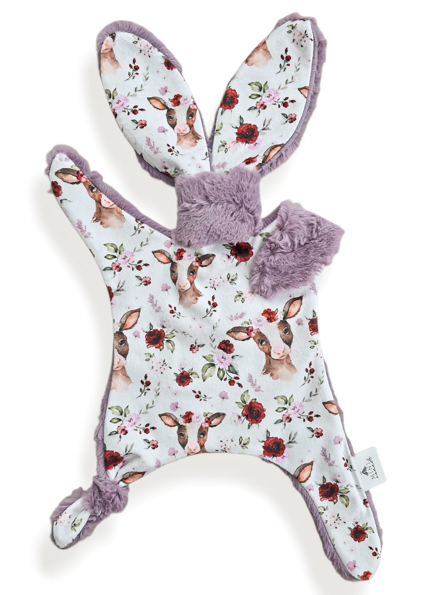 Lapinou | Vache laitière et fleurs bourgognes