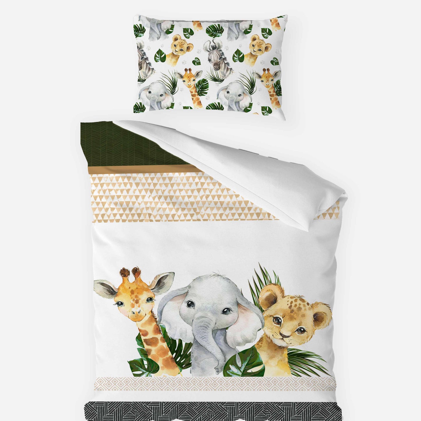 Literie pour lit simple | Safari Jungle Trio d'animaux en panneau