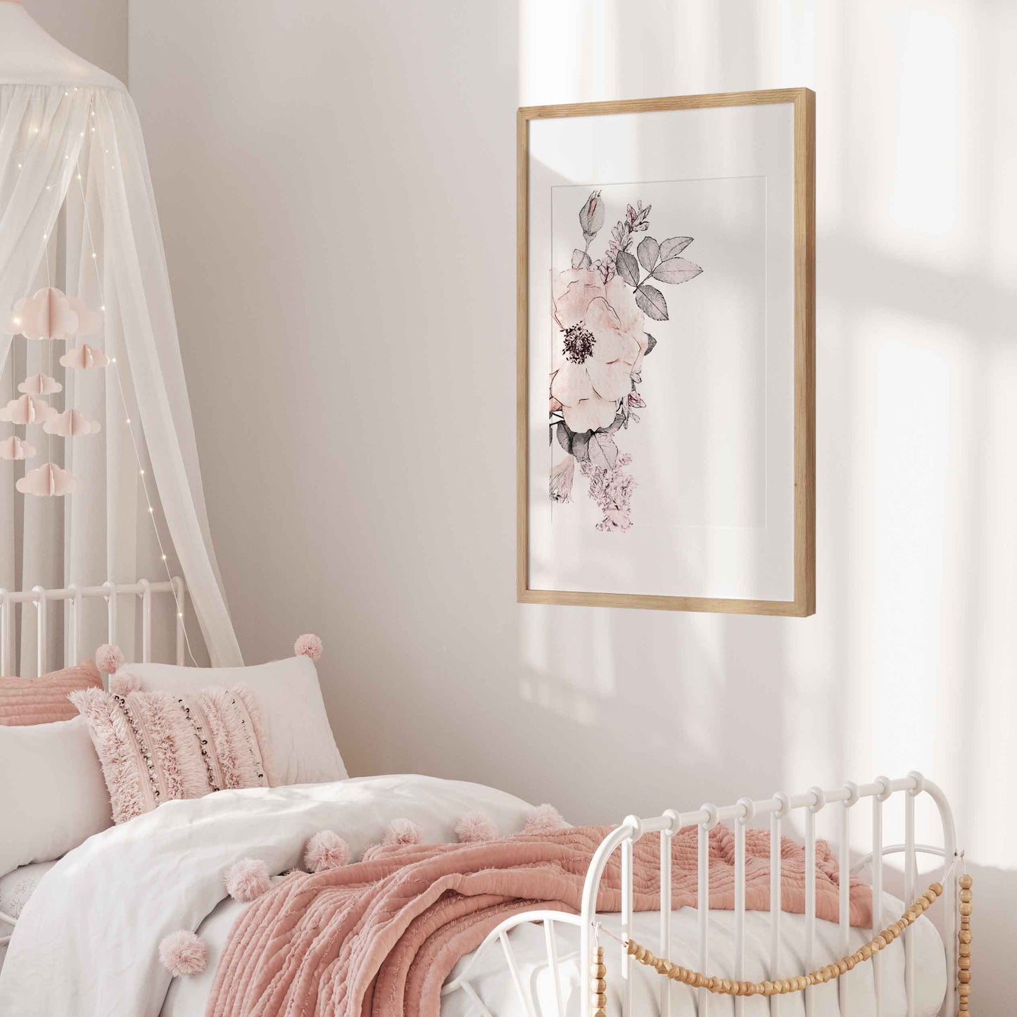 Affiche numérique | Fleurs saumon