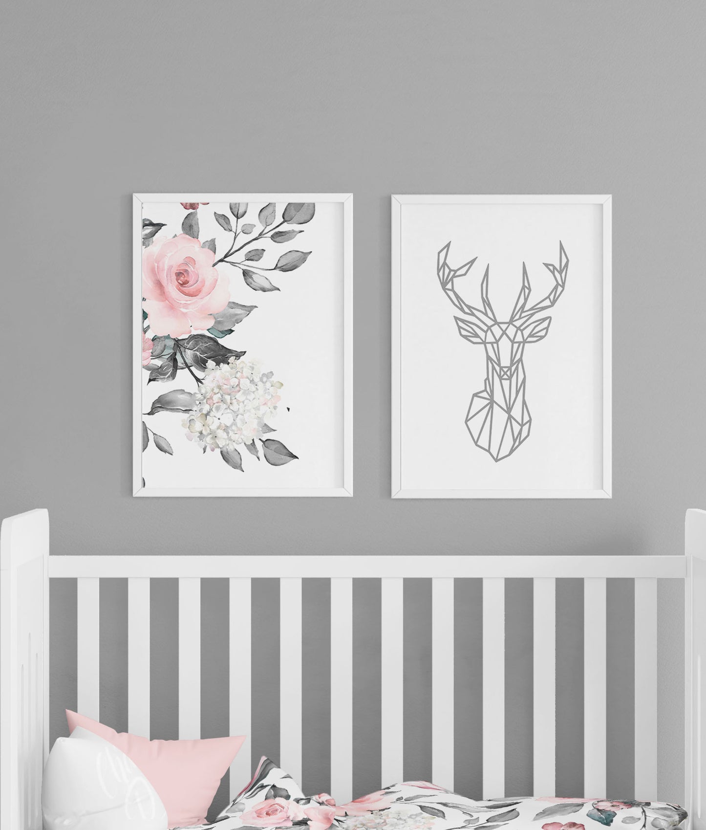 Ensemble de deux affiches numériques | Chevreuil Petite Rose