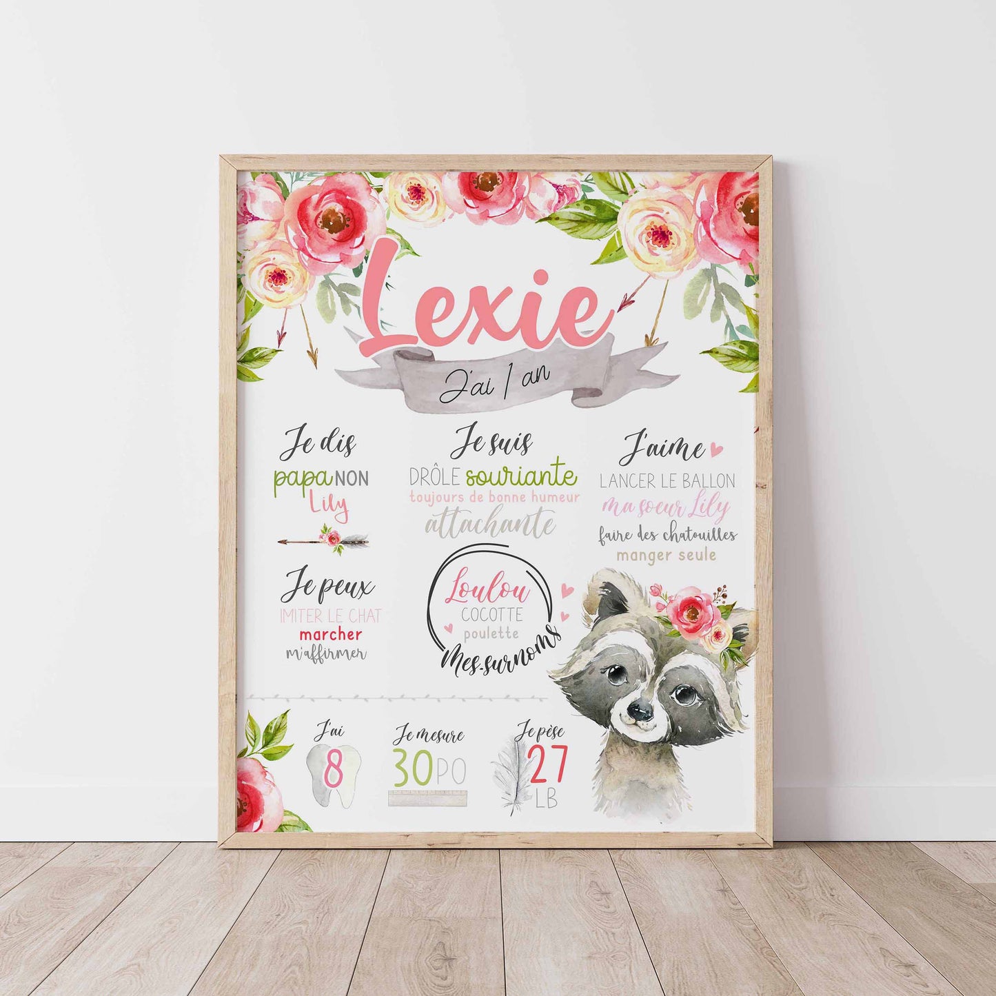 affiche anniversaire bébé