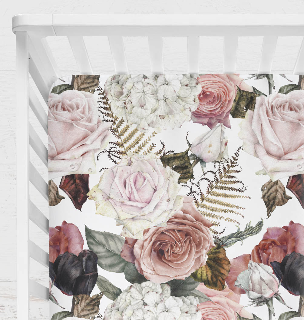 Drap contour pour bassinette | Fleurs Vintage