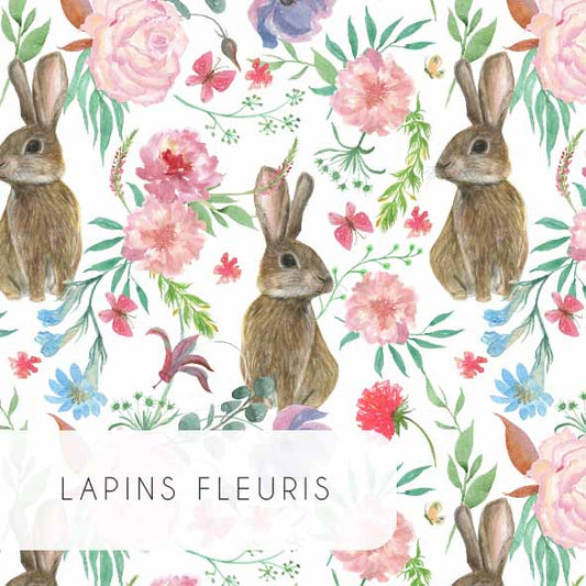 Tissu | Lapins Fleuris