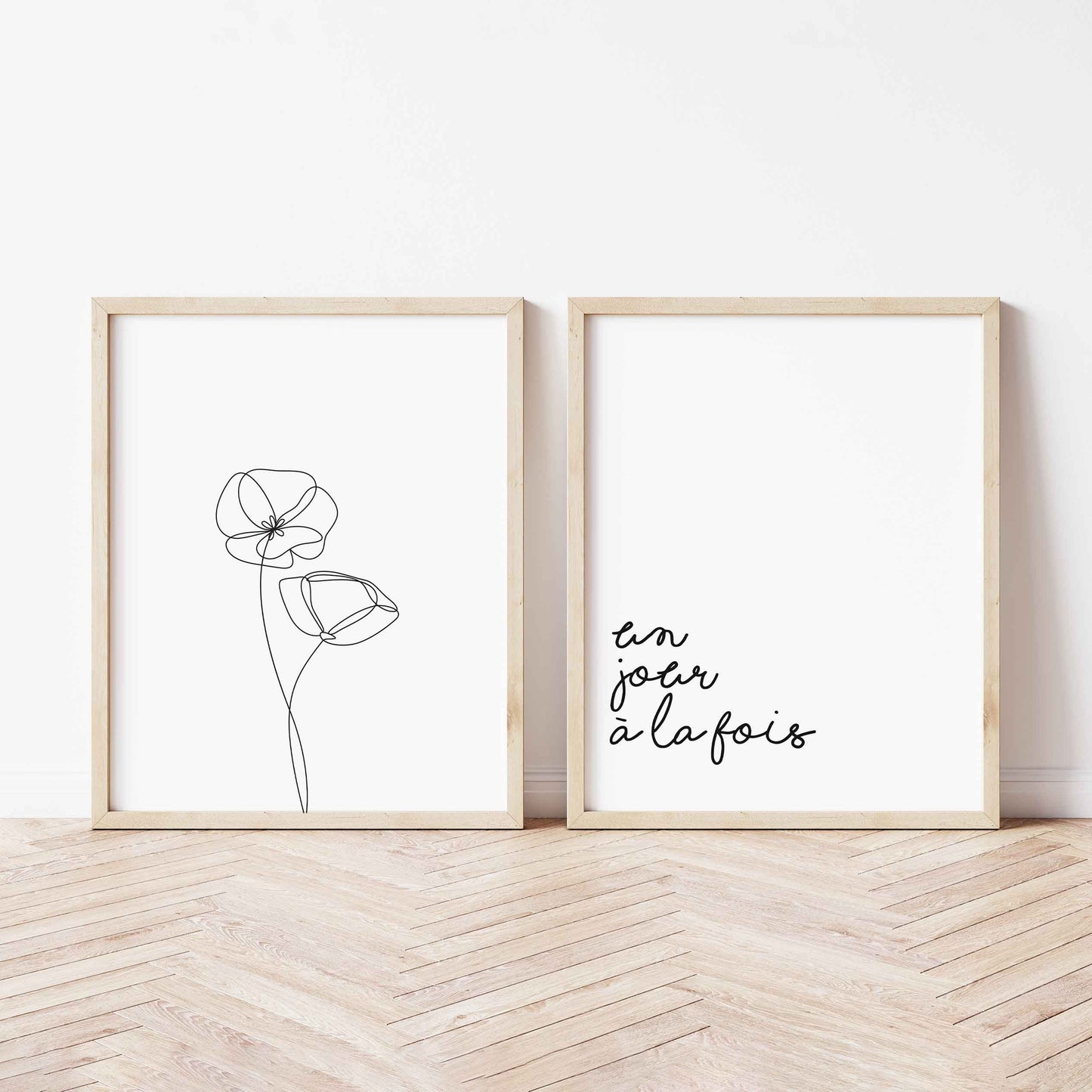 Ensemble de deux affiches numériques | Fleur Minimaliste