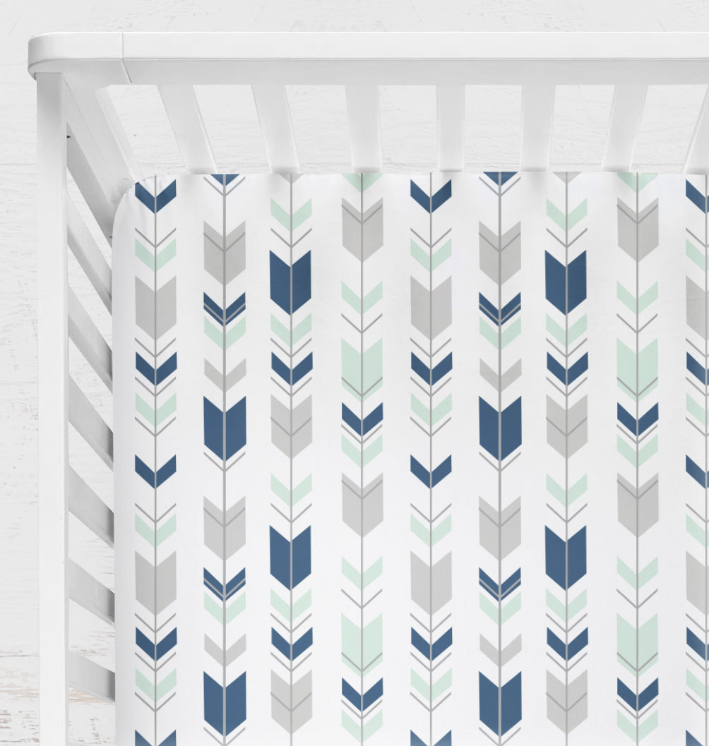 Drap contour pour bassinette | Flèches Menthe Givrée