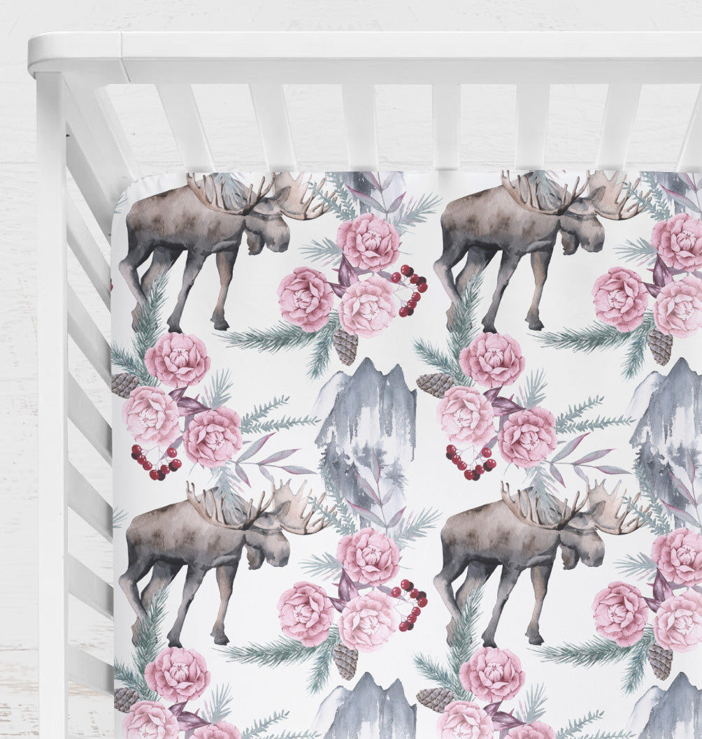 Drap contour pour bassinette | Orignal fleuri