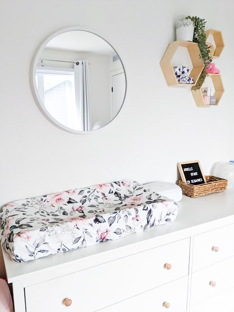 Housse pour matelas à langer | Petite rose