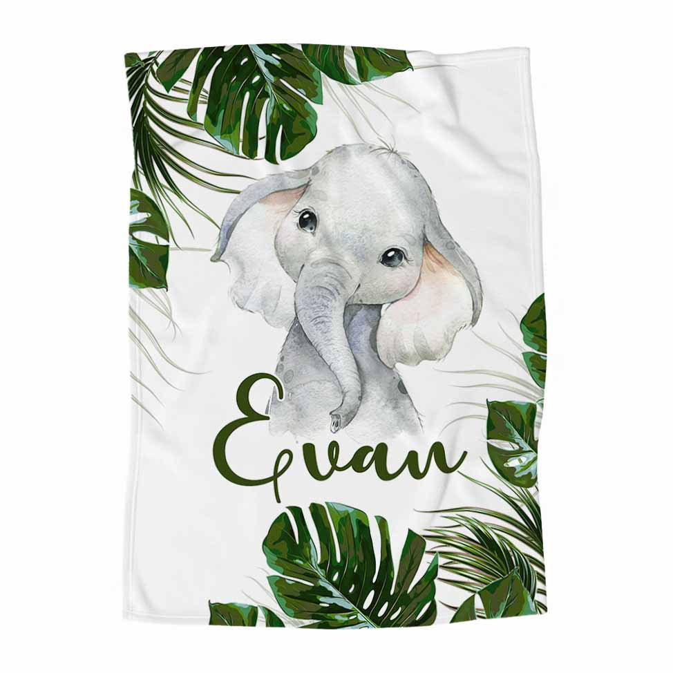 Couverture en minky personnalisée | Safari Jungle animal au choix