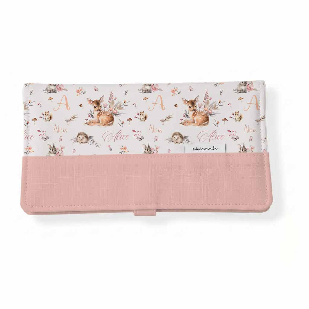 Protège-carnet de santé | Forêt rosée prénom répétitif