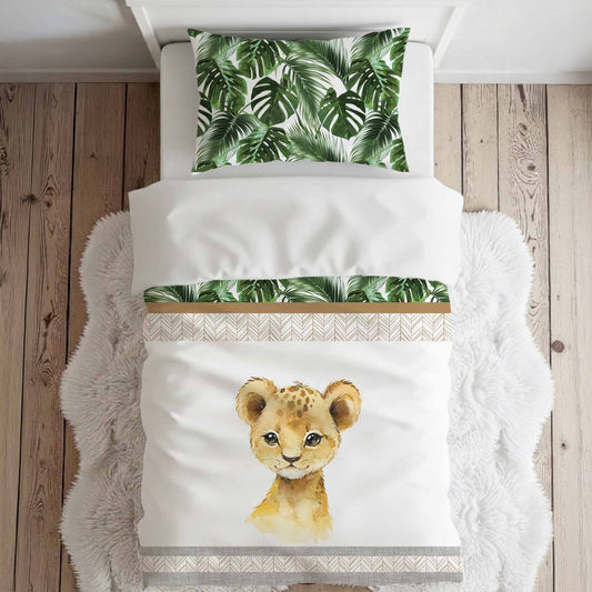 Literie pour lit simple | Safari Jungle en bandes animal au choix