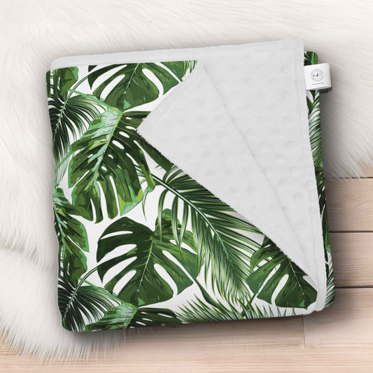 Couverture en minky | Safari Jungle Feuillage uni