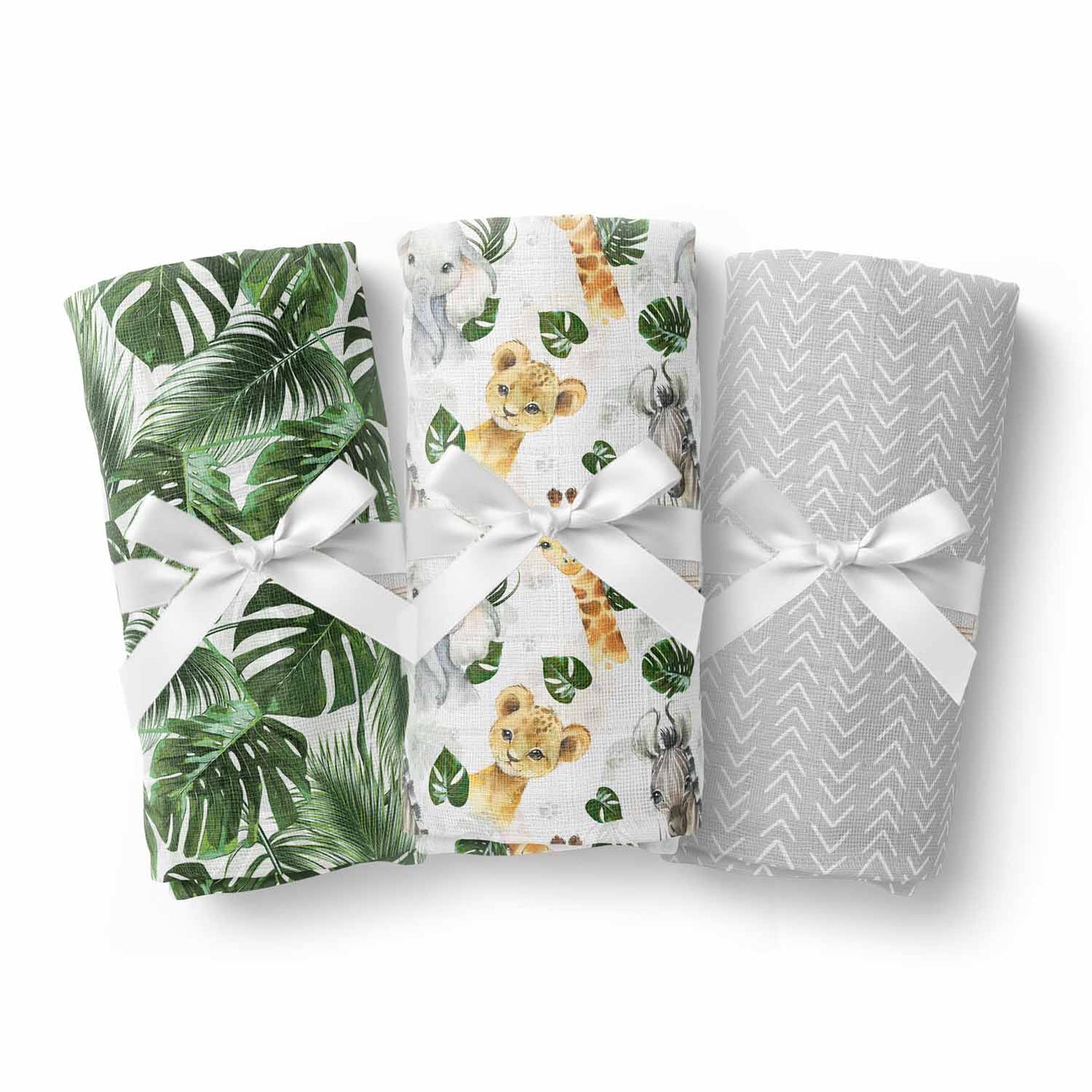 Ensemble de trois mousselines de bambou | Safari Jungle