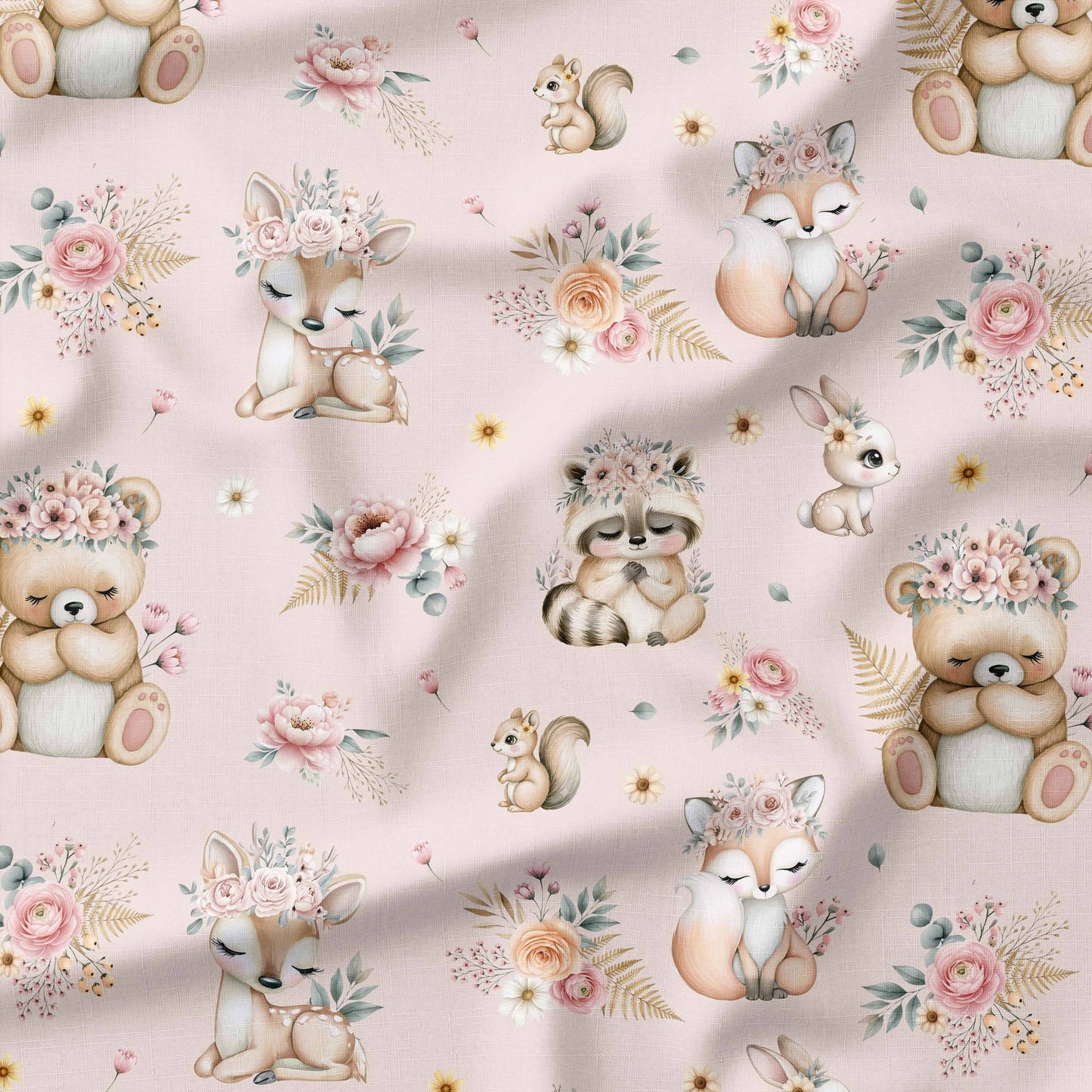 Banque de motif | Créez votre produit | Douce forêt fond rose