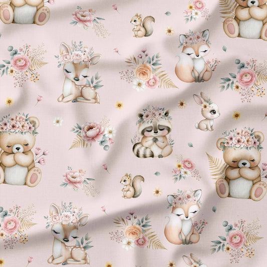 Banque de motif | Créez votre produit | Douce forêt fond rose