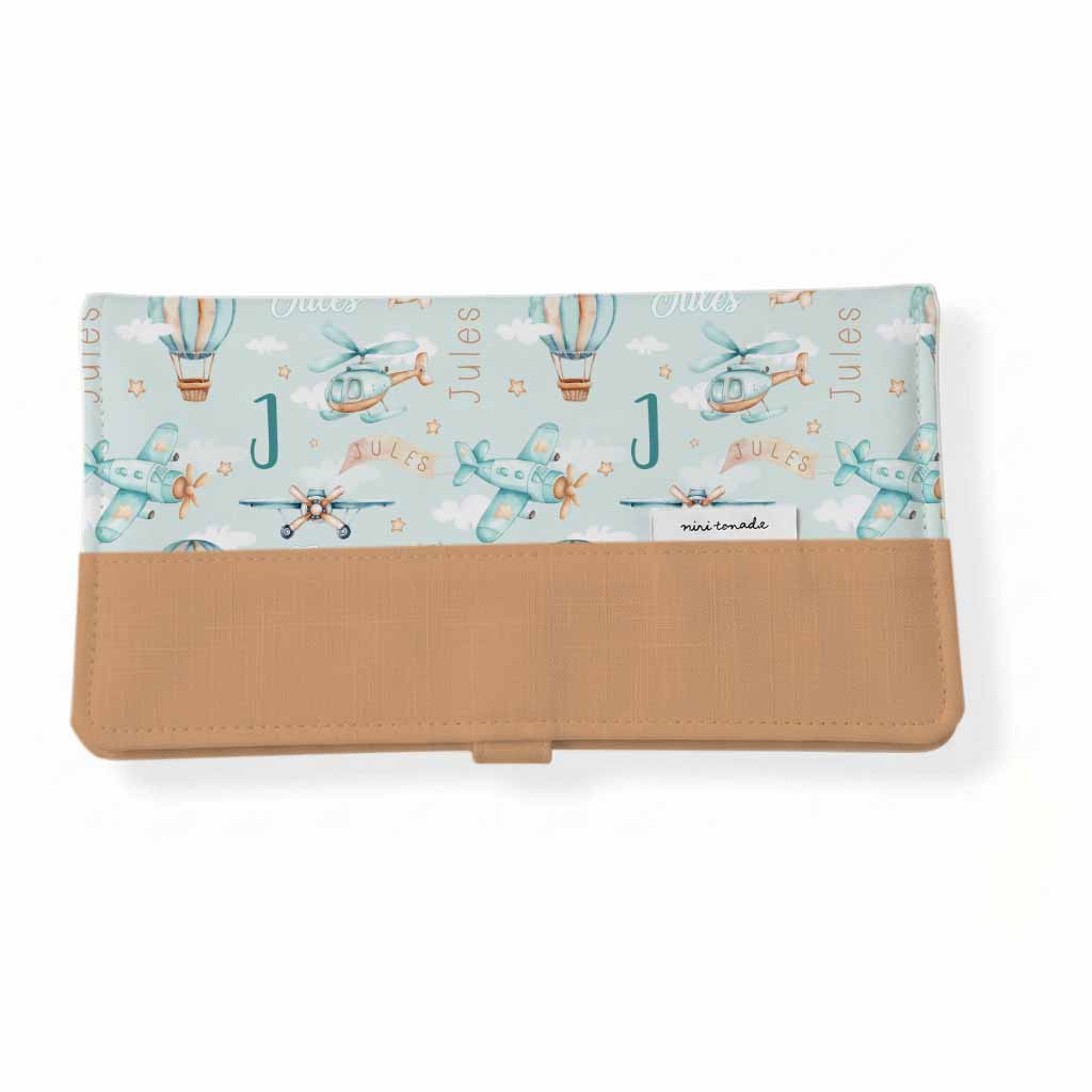 Protège-carnet de santé | Aventures dans les airs prénom répétitif