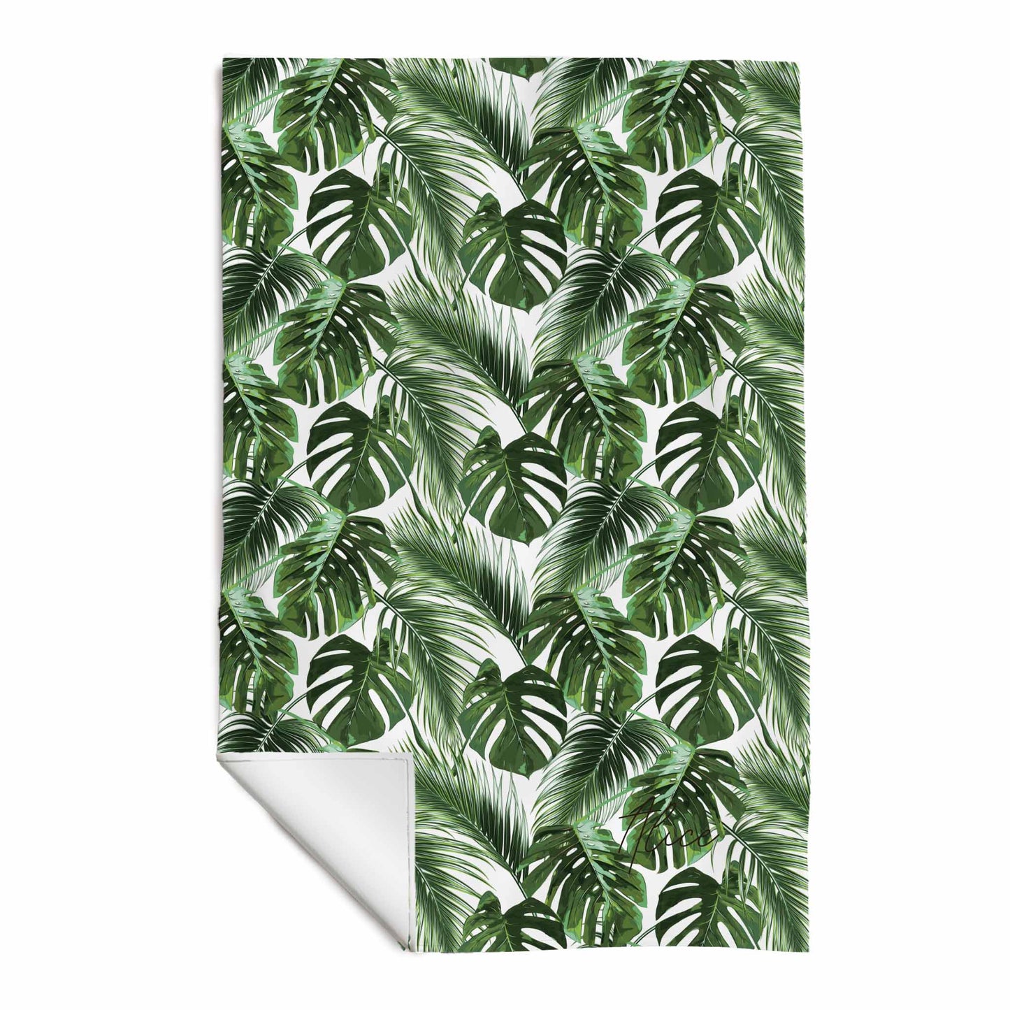 Serviette de plage en microfibre | Safari Jungle feuillage uni