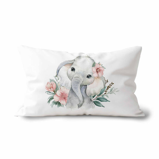 Couvre-oreiller standard | Éléphant floral safari panneau