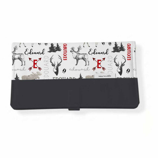 Protège-carnet de santé | Chevreuil lumberjack prénom répétitif