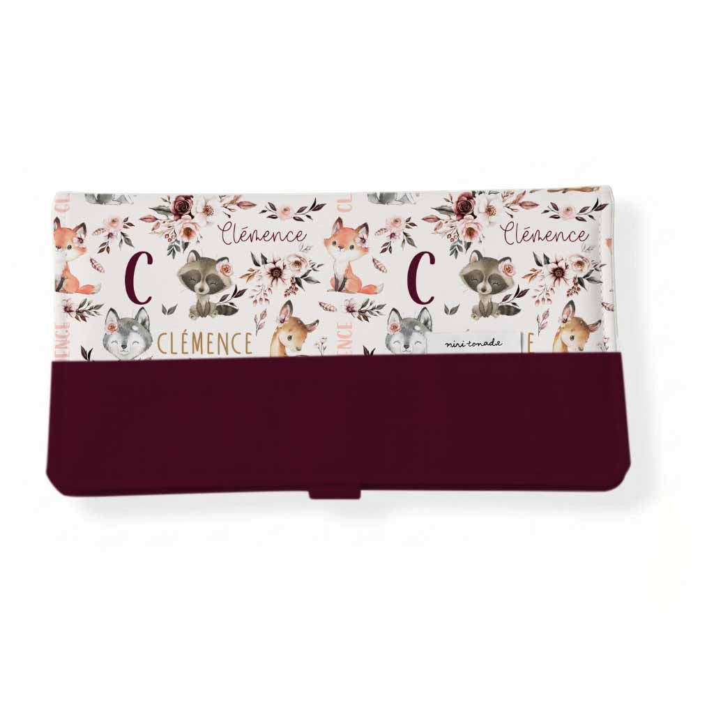Protège-carnet de santé | Forêt mille et une fleurs prénom répétitif