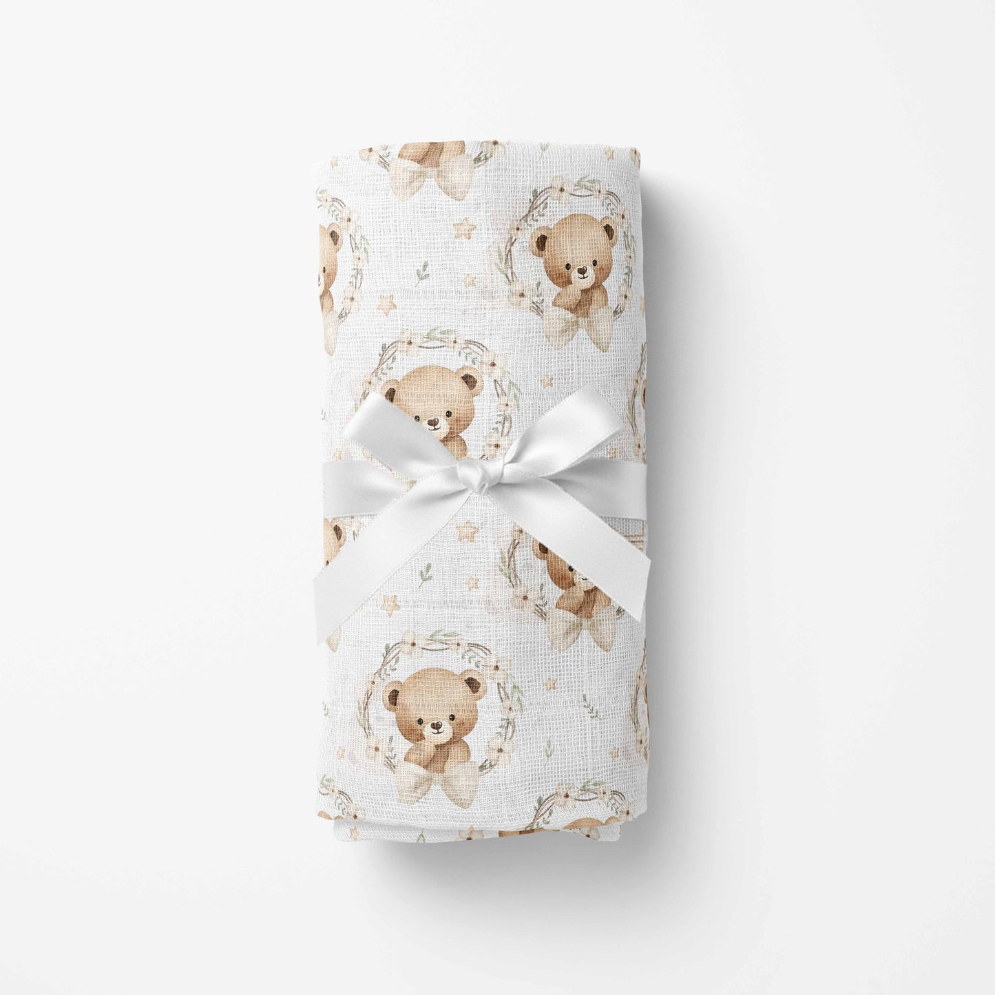 Couverture en mousseline de bambou | Rêve d'ourson fleuri