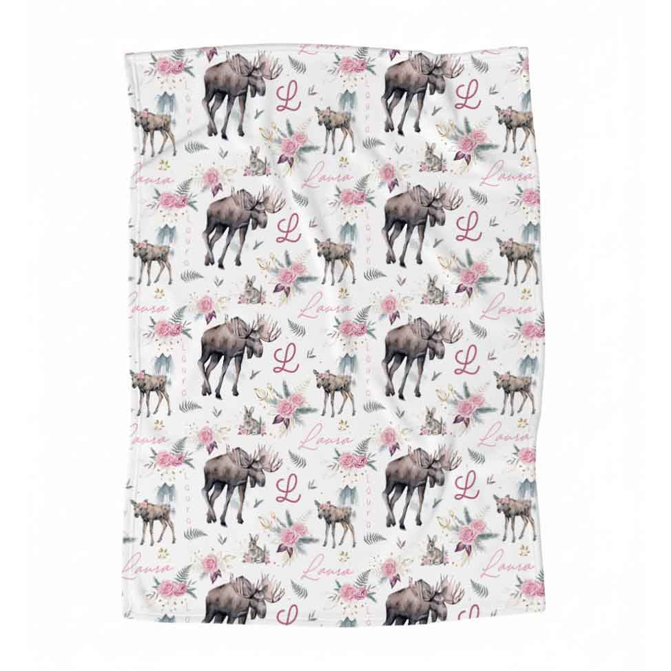 Couverture en minky personnalisée | Princesse des bois prénom répétitif