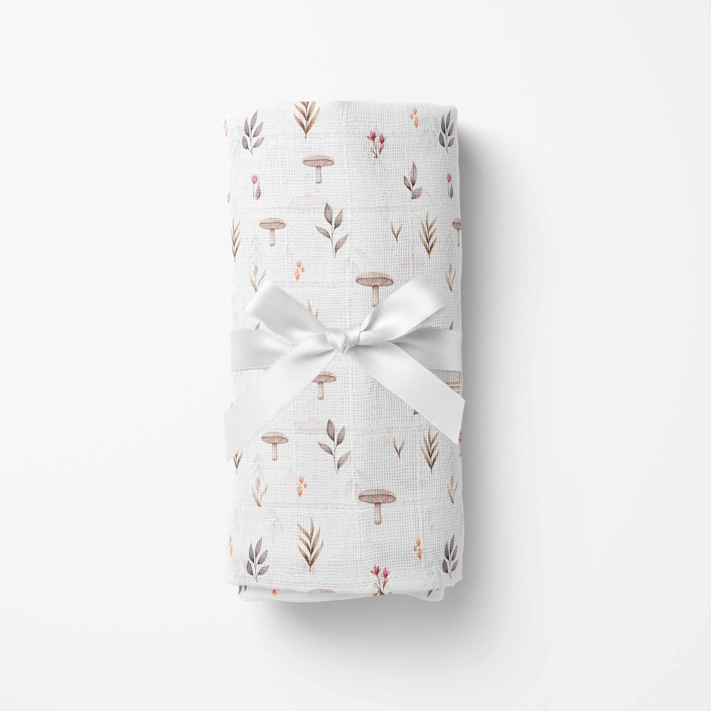 Couverture en mousseline de bambou | Champignon Forêt Rosée