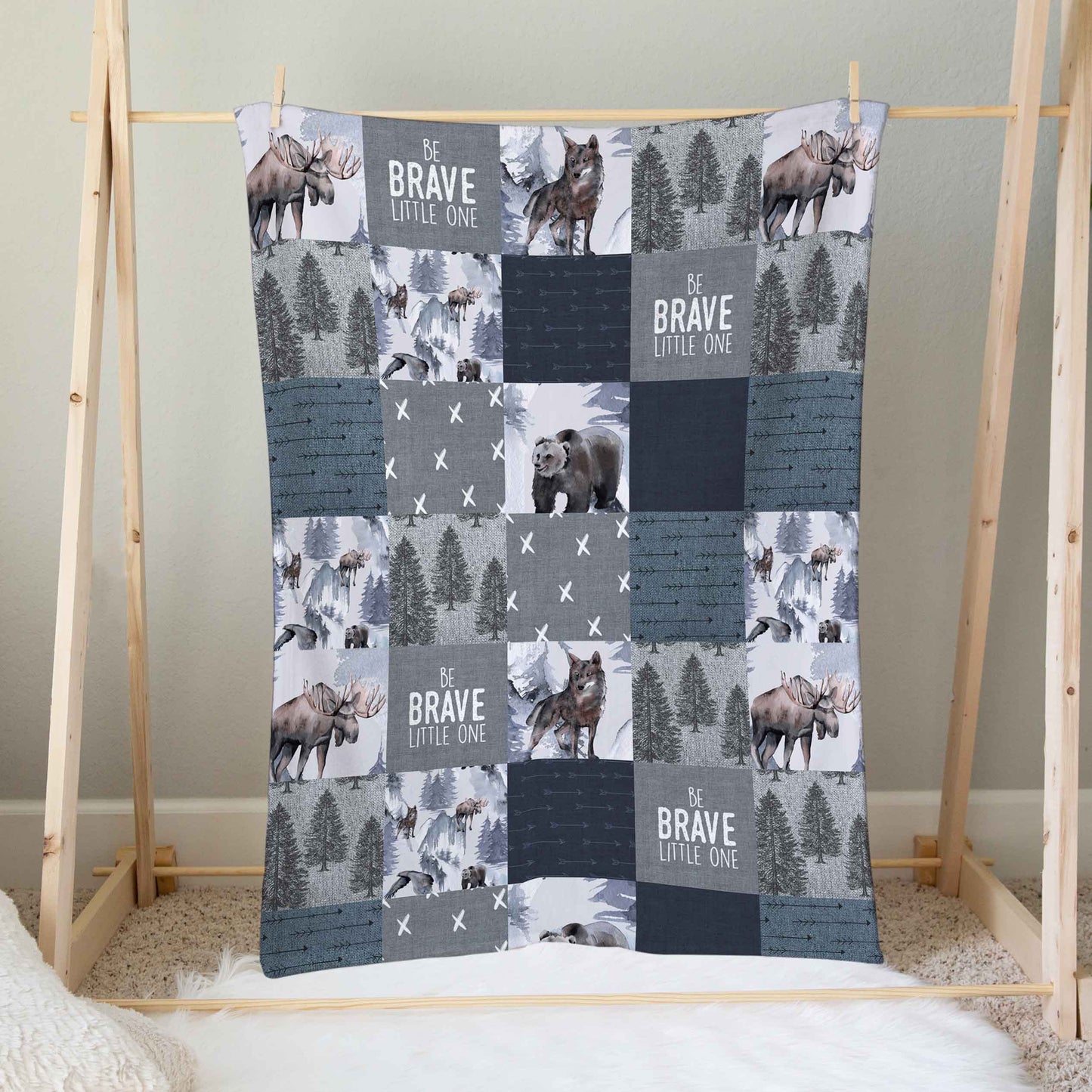 Doudou en minky | Patchwork Animaux de la Forêt