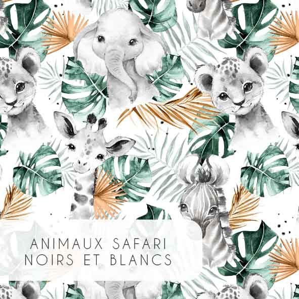 Doudou en minky | Animaux Safari noirs et blancs